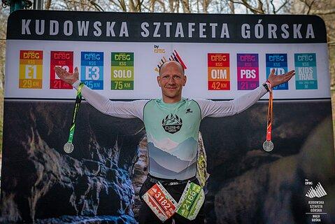 Paweł počas Kudowska Sztafeta Górska 2025