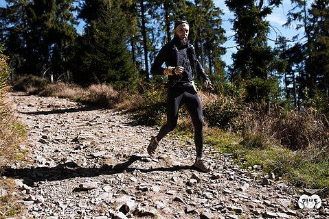 Michał počas Baran Trail Race 2025